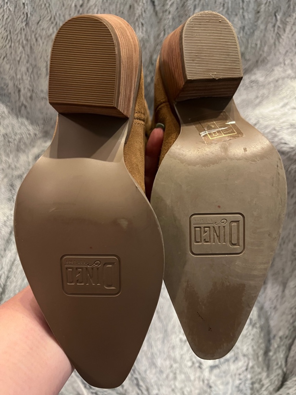 👣DINGO 1969 Thunder Road Camel Tan Suede Cowboy Cowgirl Western Tall Boots 6.5 - Picture 11 of 13